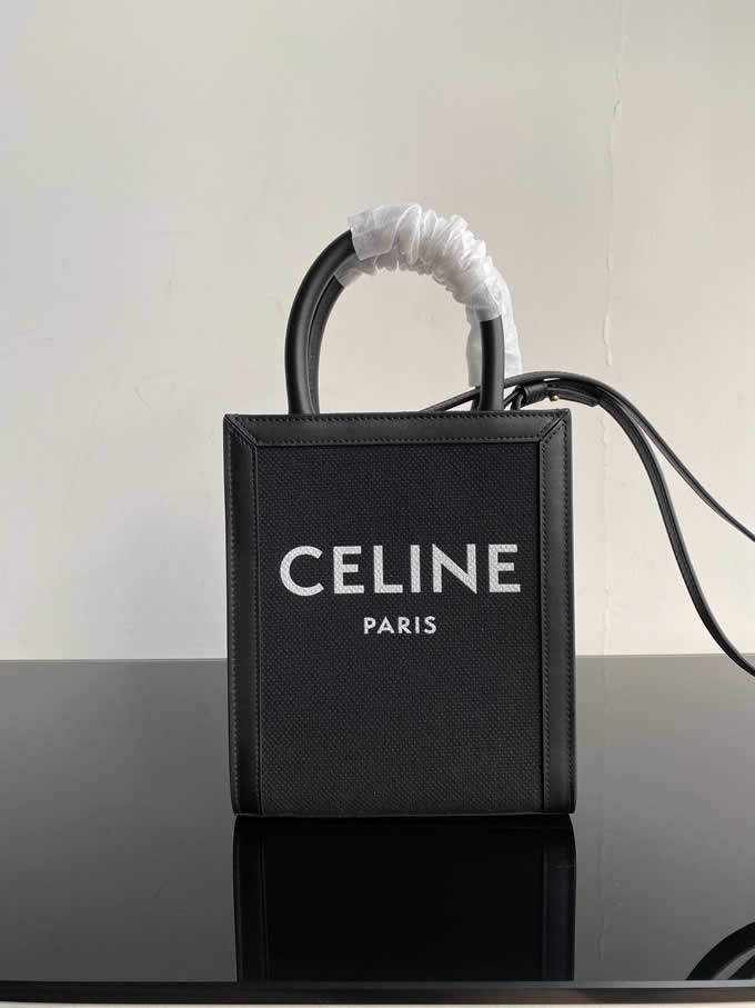 Fake Celine Black Cabas Triomphe MiNi Portable Crossbody Bag